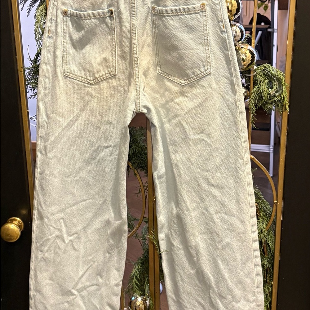 Light Blue with tan Women' Wide-Leg Jeans open waist Maison margiela size 2 - Picture 9 of 16